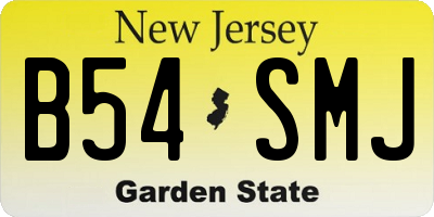 NJ license plate B54SMJ