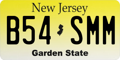 NJ license plate B54SMM