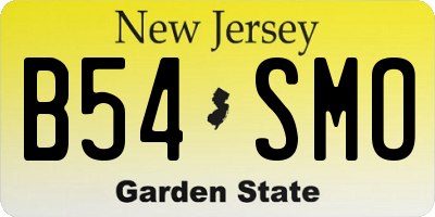 NJ license plate B54SMO