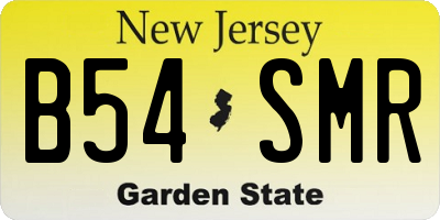 NJ license plate B54SMR