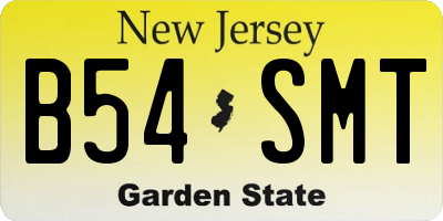 NJ license plate B54SMT