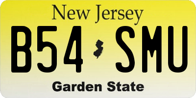 NJ license plate B54SMU