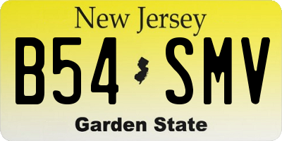 NJ license plate B54SMV