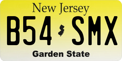 NJ license plate B54SMX