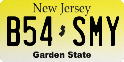 NJ license plate B54SMY