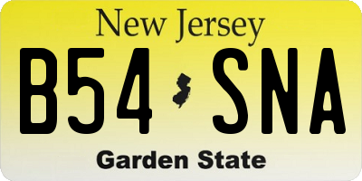 NJ license plate B54SNA