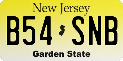 NJ license plate B54SNB