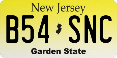 NJ license plate B54SNC