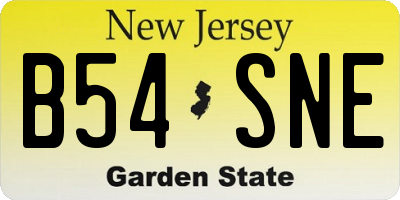 NJ license plate B54SNE