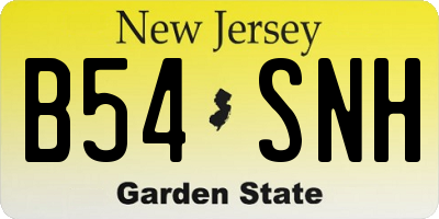 NJ license plate B54SNH