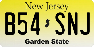 NJ license plate B54SNJ