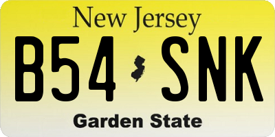 NJ license plate B54SNK