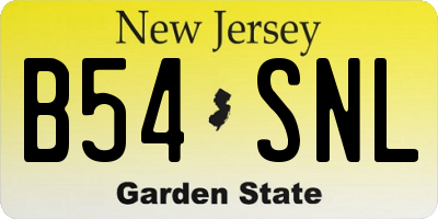NJ license plate B54SNL