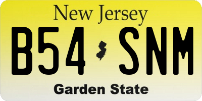 NJ license plate B54SNM