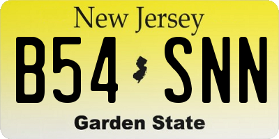 NJ license plate B54SNN