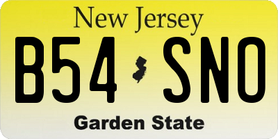 NJ license plate B54SNO