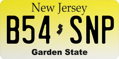 NJ license plate B54SNP