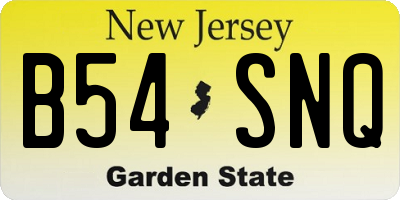 NJ license plate B54SNQ