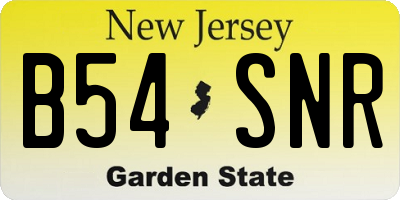 NJ license plate B54SNR