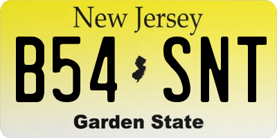 NJ license plate B54SNT