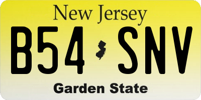 NJ license plate B54SNV