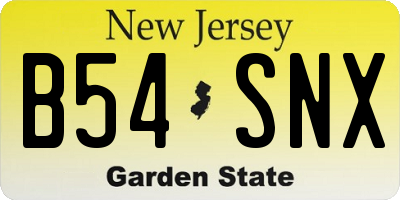 NJ license plate B54SNX