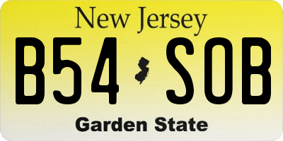 NJ license plate B54SOB
