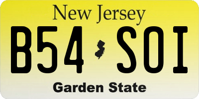 NJ license plate B54SOI