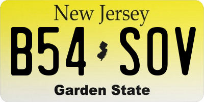NJ license plate B54SOV