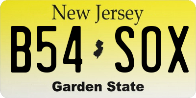 NJ license plate B54SOX