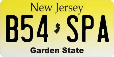 NJ license plate B54SPA