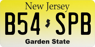 NJ license plate B54SPB