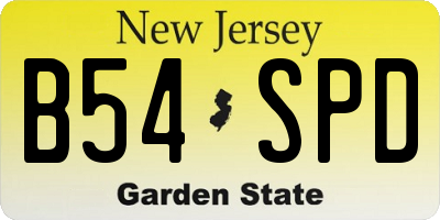 NJ license plate B54SPD