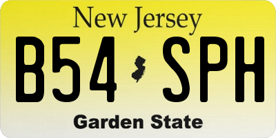 NJ license plate B54SPH