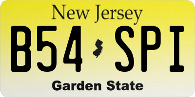 NJ license plate B54SPI