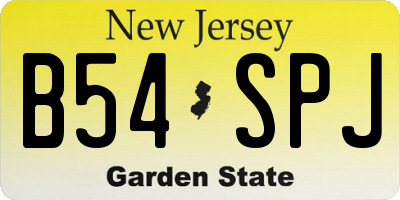 NJ license plate B54SPJ