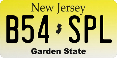 NJ license plate B54SPL