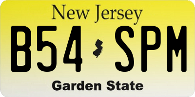 NJ license plate B54SPM