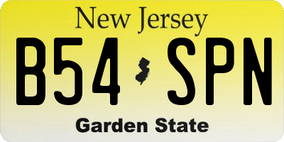 NJ license plate B54SPN