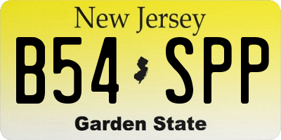 NJ license plate B54SPP