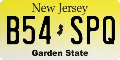 NJ license plate B54SPQ