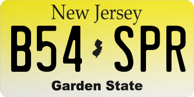 NJ license plate B54SPR