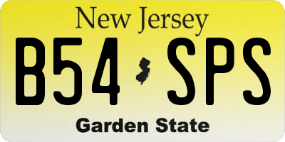 NJ license plate B54SPS