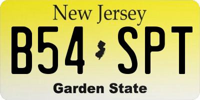 NJ license plate B54SPT