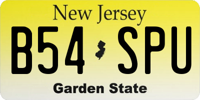 NJ license plate B54SPU
