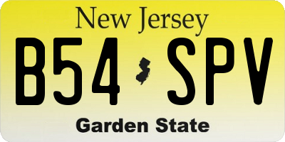 NJ license plate B54SPV