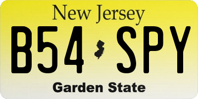 NJ license plate B54SPY