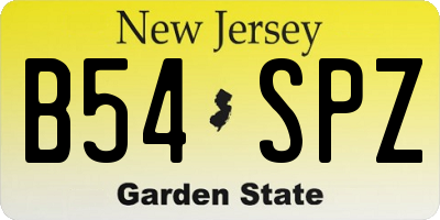 NJ license plate B54SPZ
