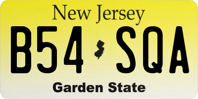 NJ license plate B54SQA