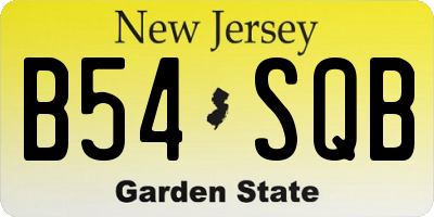 NJ license plate B54SQB